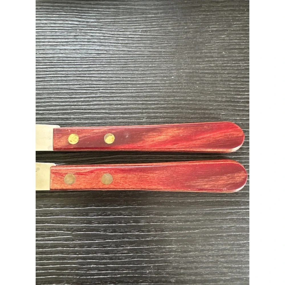 Set of 2 Tramontina Stainless Brazil Wood Handle Steak Knives 4